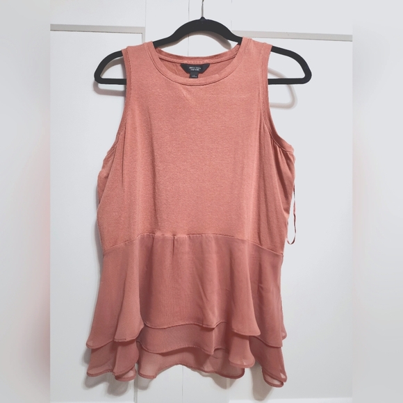 Simply Vera Vera Wang Layered Tank Top - Coral - Picture 1 of 5